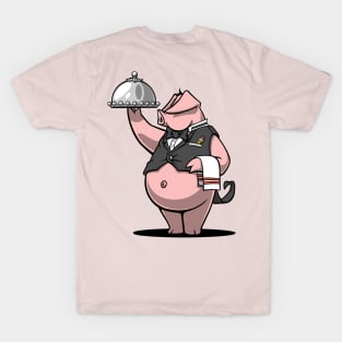 Pablo the Pig - Waiter - Big Appetite Illustration T-Shirt